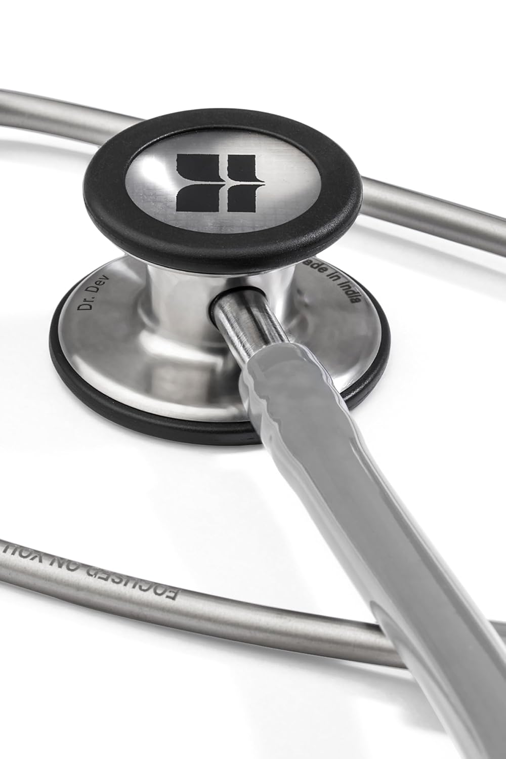 Knya 6sense Stethoscope | Dual-Lumen Tubing | Dual-Sided Chest Piece for Adult & Pediatric Use | Lightweight Stainless Steel Build | Soft-Seal Ear Tips | Made in India | Comes in a Premium Gift Box | Grey - Image 2